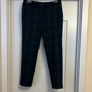 LOFT Plaid Pants in Green and Black